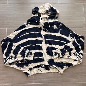 Young Fabulous & Broke Raissa Hoodie Womens M/L Tie Dye Crop Snap Up Sleeve Boxy